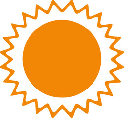 Sun icon flat illustration. Sun cartoon design element.