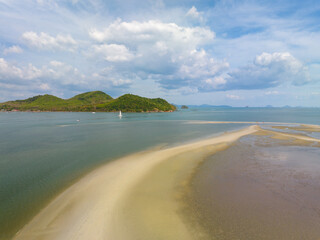 Beautiful seacoast view at open sea in summer season,Nature Environment and Travel background