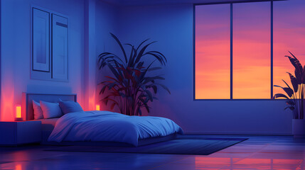 Cozy Bedroom Scene with Serene Atmosphere