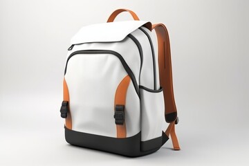 Trendy Streetwear Backpack, Displaying a Hip and Urban Style, on a Clean White Canvas, Generative AI