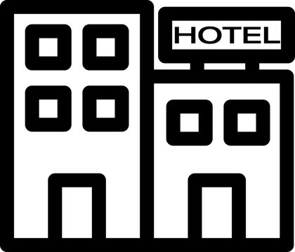 hotel building icon illustration