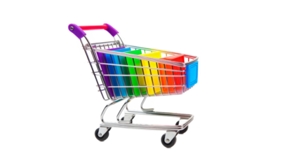 Shopping Cart. Transparent background PNG.