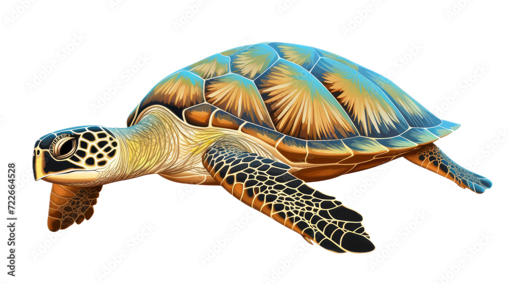 Wall mural Turtle. Transparent background PNG. - Wall murals