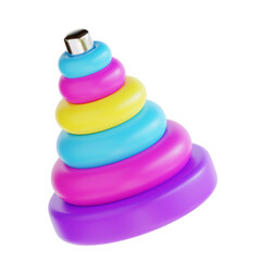 3d rendering pyramid ring icon illustration