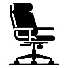 minimal Office chair icon, clipart, vector silhouette, flat style, black color silhouette