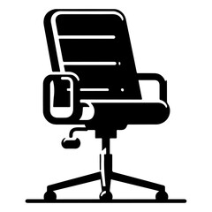 minimal Office chair icon, clipart, vector silhouette, flat style, black color silhouette