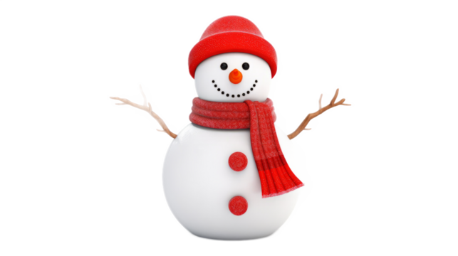 Snowman. Transparent background PNG.