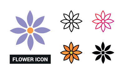 Flower Icon Set Vector Illustration