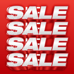Sale text style effect with red background