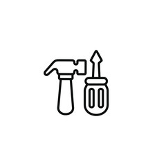 Tools line icon isolated on transparent background