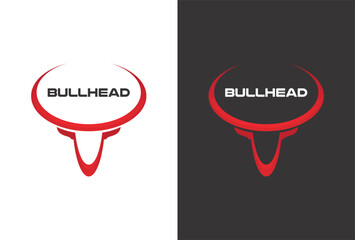 bull head logo icon vector illustration concept