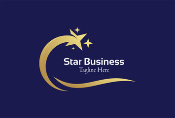 modern golden star logo icon vector concept illustration