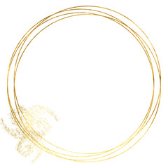 Gold sparkle ,splatter border,Gold Foil Frame Gold brush stroke, gold splatter frames glitter gold confetti lights fireworks brilliant falling particle shine. Gold strike on transparent background.