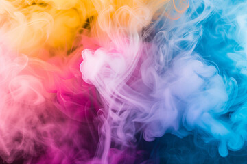 Smoke Texture Wallpaper. Colorful Abstract Smoke Background. Rainbow Haze Pattern. Vibrant Smoke Wallpaper. Multicolored Misty Backdrop. Luminous Smoke Art. - obrazy, fototapety, plakaty