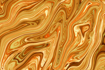 Colorful paintings of marbling, orange marble ink pattern texture abstract background. Can be used for background or wallpaper