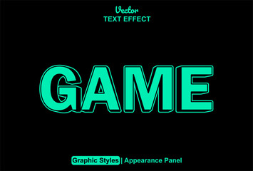 Obraz premium game text effect graphic style green color editable.