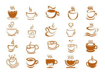 Cup Of Coffee Shop Icon Logo.