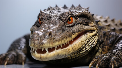 Portrait of smiling crocodile real photo