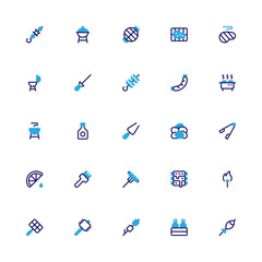 BBQ Semibold Color 2D Icon Collection with Editable Stroke and Pixel