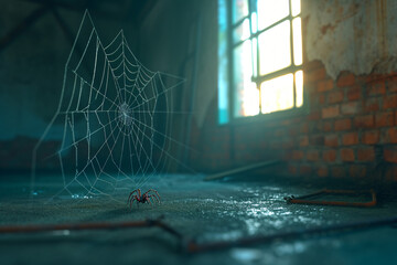Spiders make webs - obrazy, fototapety, plakaty