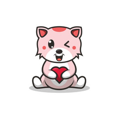 Illustration Cute Cat Mascot Logo