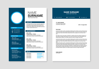 Creative CV, Resume template. Minimalist Resume and cover letter design template for business job applications. Vector illustration
