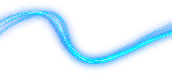 transparent blue sparkling light line element	
