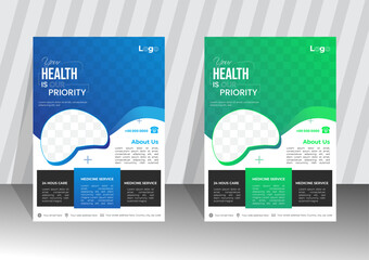 Creative modern medical flyer design template