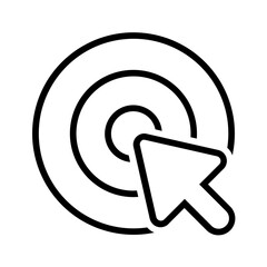 Vector black line icon for Target