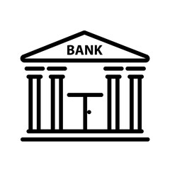 Vector black line icon for Banking