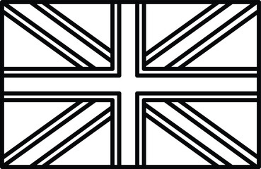 Great Britain. United Kingdom Flag Vector illustration. UK Flag , Union Jack, British Silhouette Line Art