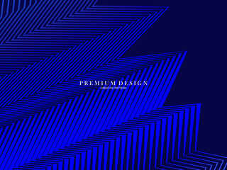 Dark blue background. Modern line curve abstract presentation background. Luxury paper cut background. Abstract decoration, gold pattern, halftone gradient.