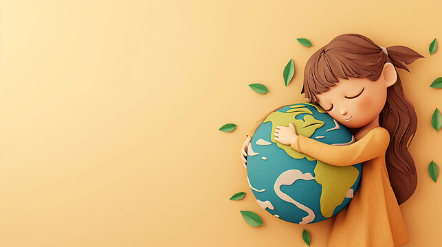 Image of a child embracing the earth