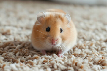 hamster relaxing on the carpet