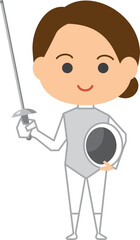 女子フェンシング選手のイメージイラスト