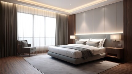 Luxury bedroom interior design. Generative AI