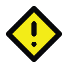 Hazard warning attention sign with exclamation mark symbol of yellow alert warning danger icon design vector flat design for website mobile