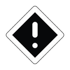 Hazard warning attention sign with exclamation mark symbol outline black alert warning danger icon design vector flat design for website mobile