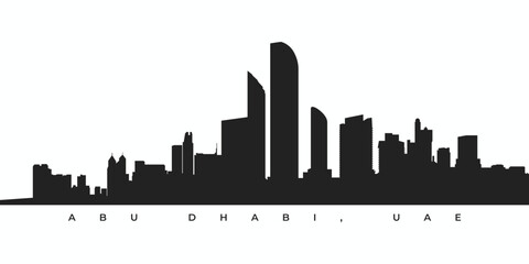 Abu Dhabi city skyline silhouette - obrazy, fototapety, plakaty