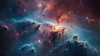 Obraz na płótnie Canvas Abstract space background with nebula and stars