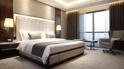 Luxury bedroom interior design. Generative AI