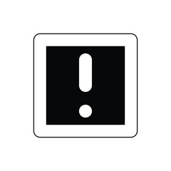 exclamation mark of square outline black alert warning traffic icon sign vector flat design for website app mobile UI