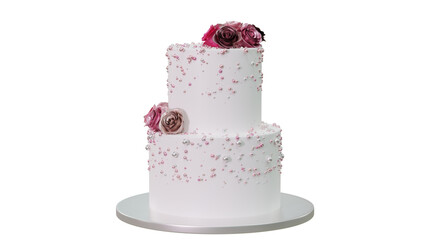 cake with rose red and pink color and sugar sprinkle decoration 3D rendering