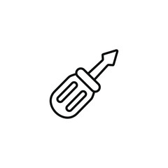 Screwdriver line icon isolated on transparent background