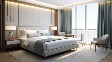 Luxury bedroom interior design. Generative AI
