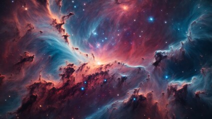 Abstract space background with nebula and stars