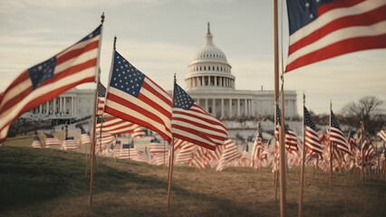 presidents day flags national