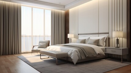 Luxury bedroom interior design. Generative AI