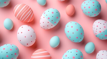 Fototapeta premium Minimalistic modern easter eggs wallpaper background