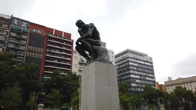 Argentine Congressional Plaza urban park sculpture The Thinker by Auguste Rodin